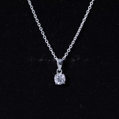 Round Brilliant Cut 5 MM Lab Diamond Solitaire Necklace for Women
