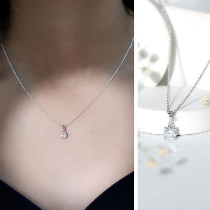 Round Brilliant Cut 5 MM Lab Diamond Solitaire Necklace for Women