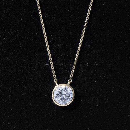 Half Carat Lab Grown Diamond Solitaire Necklace in Sterling Silver