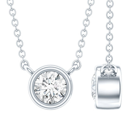 Half Carat Lab Grown Diamond Solitaire Necklace in Sterling Silver