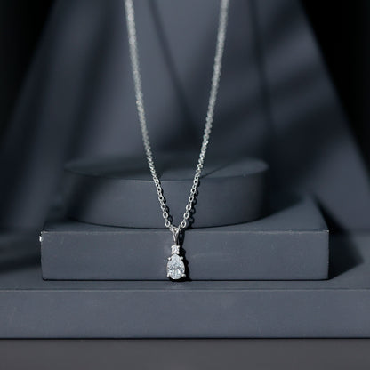 6X5 MM Lab Grown Diamond Teardrop Pendant Necklace