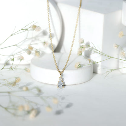 6X5 MM Lab Grown Diamond Teardrop Pendant Necklace