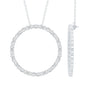 Certified Cubic Zirconia Eternity Circle Necklace with Silver Chain