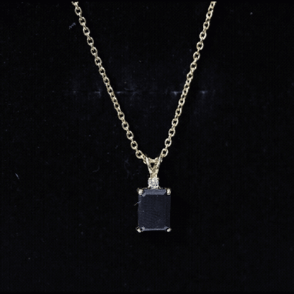 Genuine 1.68 Carat Black Diamond Solitaire Necklace for Women