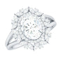 Oval Cut 7X9 MM Moissanite Double Halo Engagement Ring