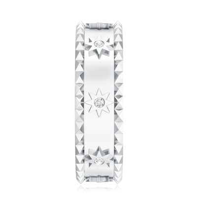 Vintage Inspired Lab Grown Diamond Starburst Wedding Band
