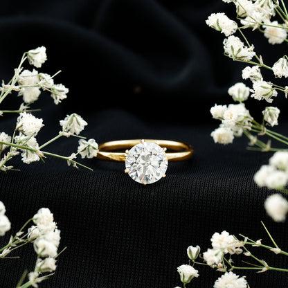 2 Carat Lab Grown Diamond Solitaire Engagement Ring with Hidden Halo
