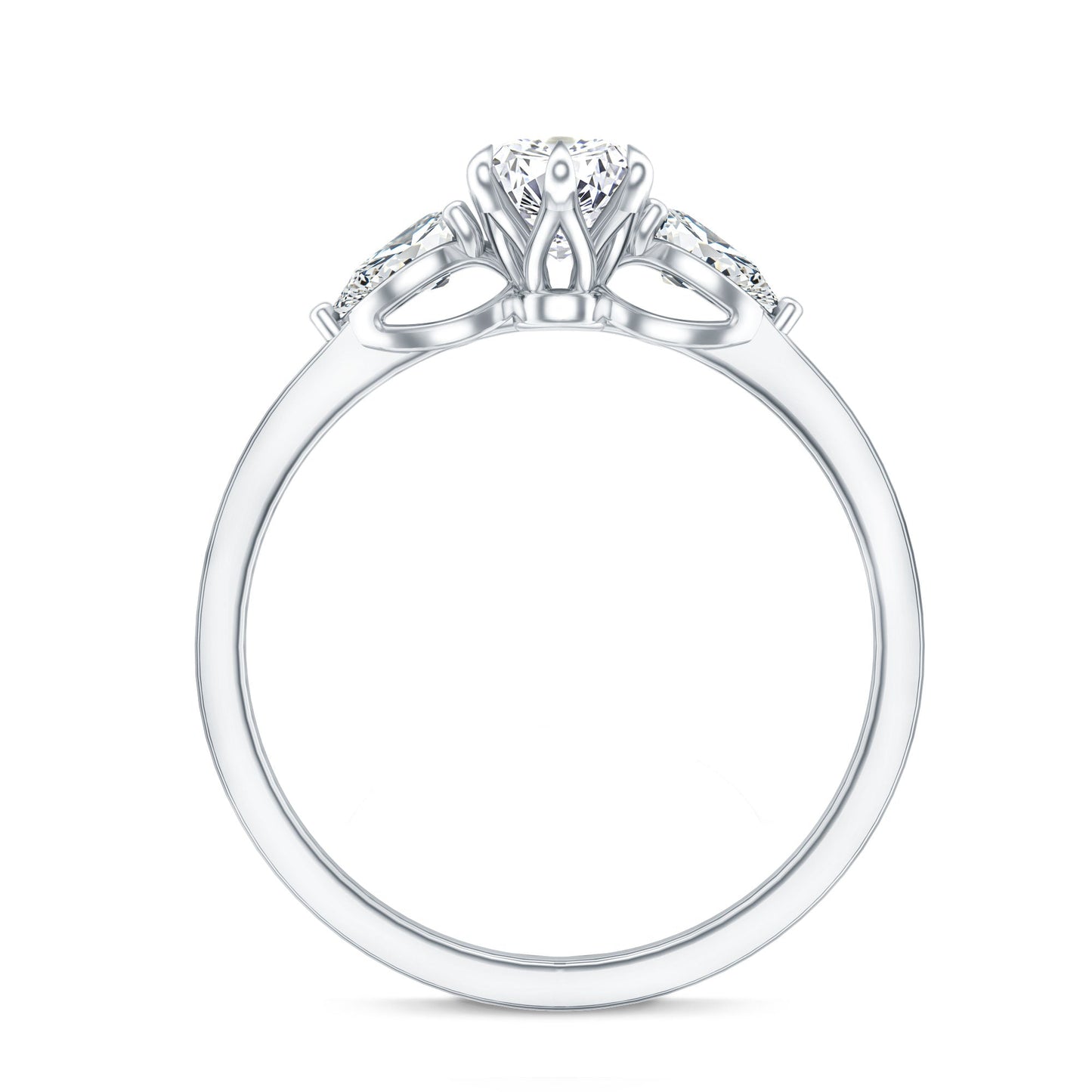 Certified Lab Grown Diamond Three Stone Engagement Ring for Women