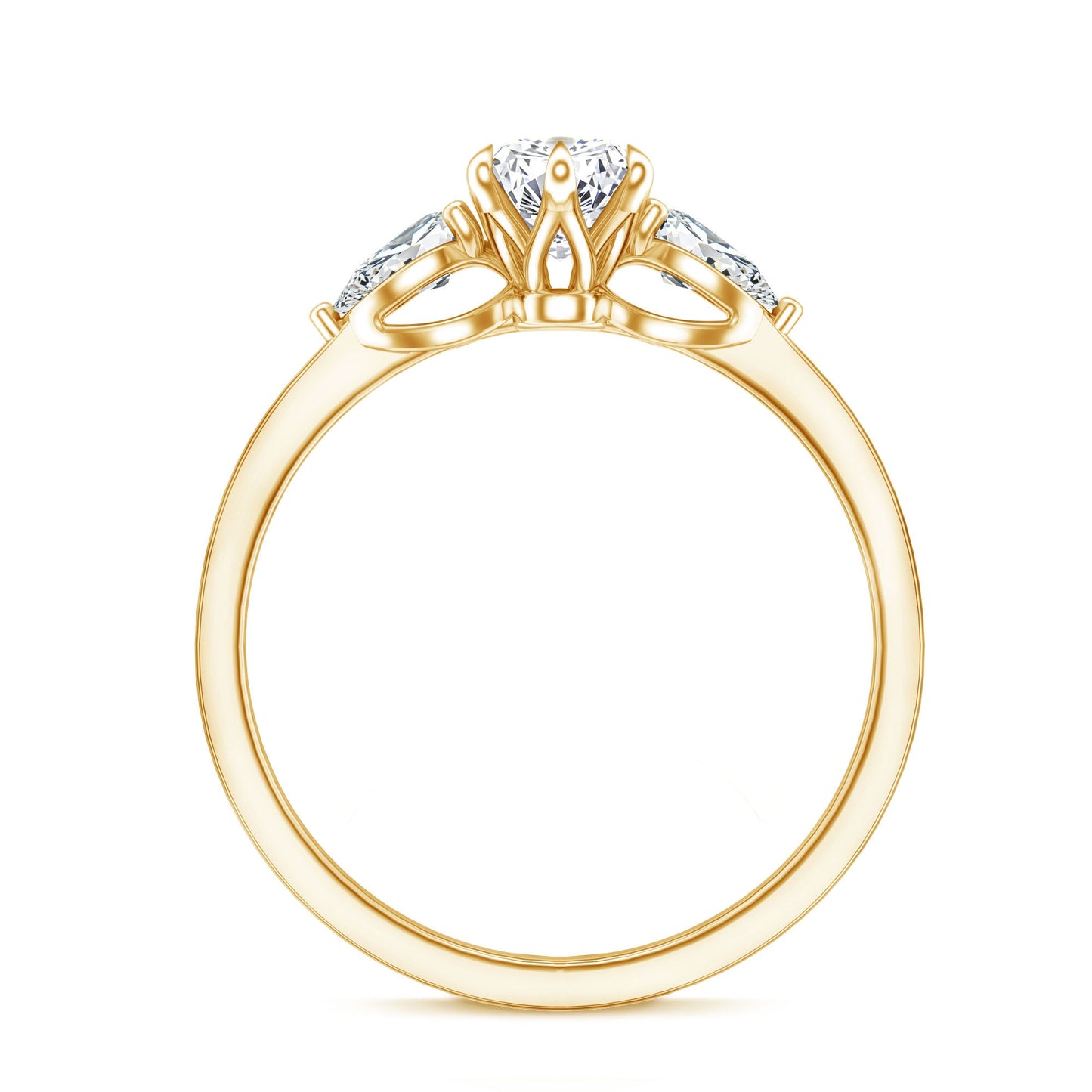 Certified Lab Grown Diamond Three Stone Engagement Ring for Women