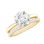 Certified 2 Carat Moissanite Solitaire Wedding Ring Set in Gold Plated Silver