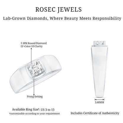 Brilliant Cut Lab Grown Diamond Engagement Ring for Men