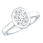 Certified 6X8 MM Lab Grown Diamond Bezel Set Engagement Ring