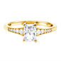 Brilliant Cut 7X5 MM Lab Grown Diamond Emerald Cut Engagement Ring