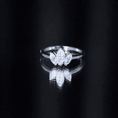 Marquise Cut Lab Grown Diamond 3 Stone Engagement Ring