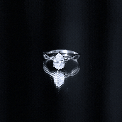 Lab Grown Diamond Pear Engagement Ring with Infinity Band