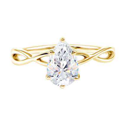 Lab Grown Diamond Pear Engagement Ring with Infinity Band
