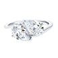 6X8 MM Pear Shaped Lab Grown Diamond Two Stone Engagement Ring