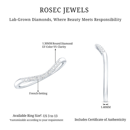Certified Lab Grown Diamond Curved Stackable Ring