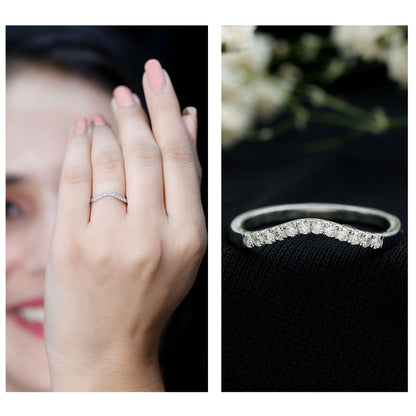 Certified Lab Grown Diamond Curved Stackable Ring
