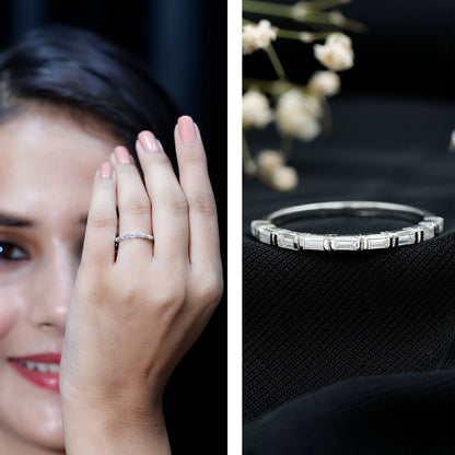 Bar Set Moissanite Eternity East West Ring