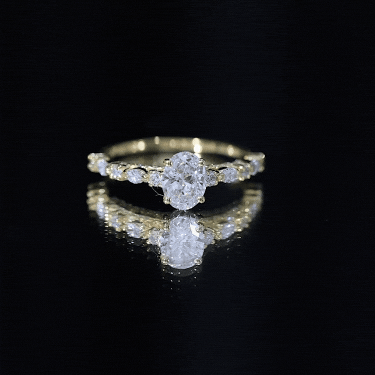 6X8 MM Oval Cut Lab Diamond Solitaire Engagement Ring
