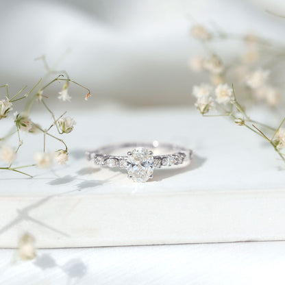 6X8 MM Oval Cut Lab Diamond Solitaire Engagement Ring