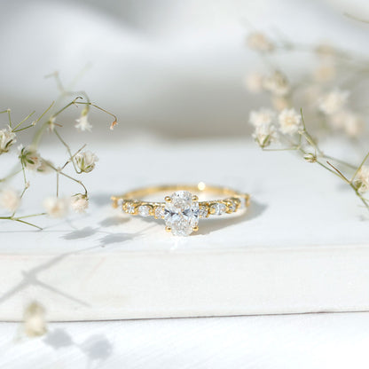 6X8 MM Oval Cut Lab Diamond Solitaire Engagement Ring