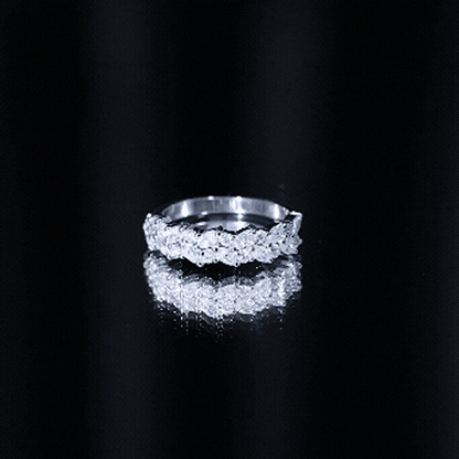 Certified Lab Grown Diamond Cluster Half Eternity Band for Women