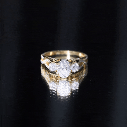 Certified Diamond Vintage Looking Engagement Ring