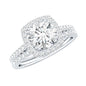 Lab Grown 8 MM Diamond Halo Engagement Ring with Wedding Band