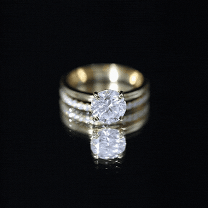 Certified 8 MM Lab Grown Diamond Solitaire Wedding Ring Set