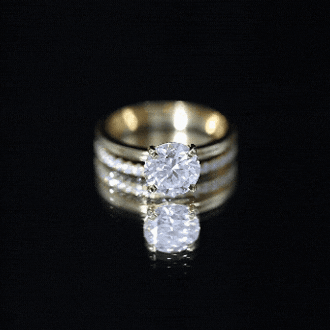 Certified 8 MM Lab Grown Diamond Solitaire Wedding Ring Set