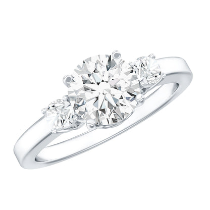 3 Stone Lab Grown Diamond Engagement Ring for Women