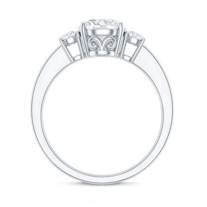 3 Stone Lab Grown Diamond Engagement Ring for Women
