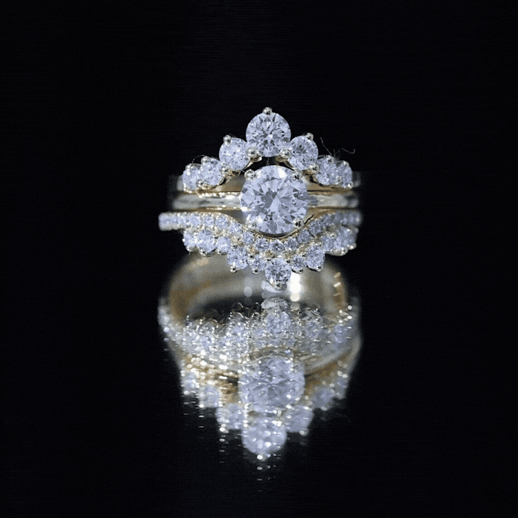 Lab Grown Diamond Vintage Bridal Ring Set with 3 Piece
