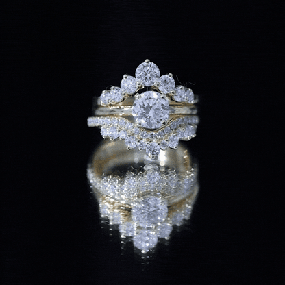 Lab Grown Diamond Vintage Bridal Ring Set with 3 Piece