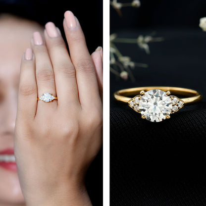 Classic Lab Diamond Circle Engagement Ring With Certificate
