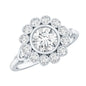 Lab Created Diamond Flower Engagement Ring for Women
