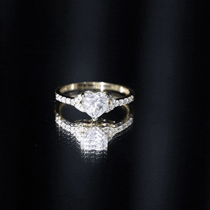 Certified 7mm Diamond Heart Solitaire Ring For Her