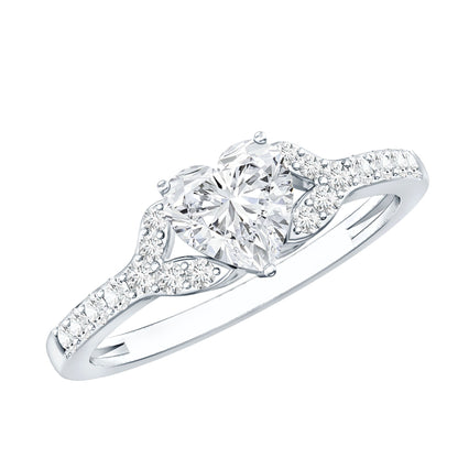 Certified 7mm Diamond Heart Solitaire Ring For Her