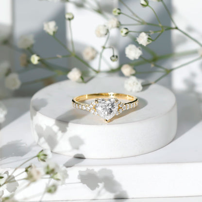 Certified 7mm Diamond Heart Solitaire Ring For Her