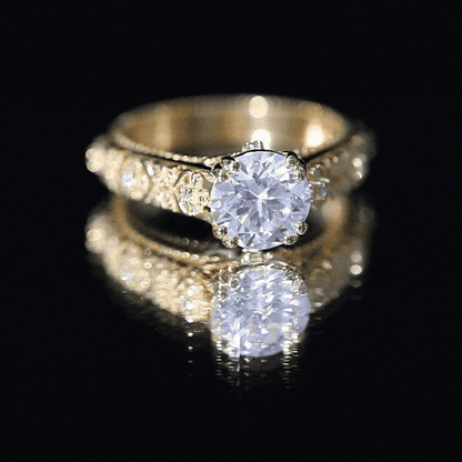 Lab Grown Diamond Antique Looking Engagement Ring
