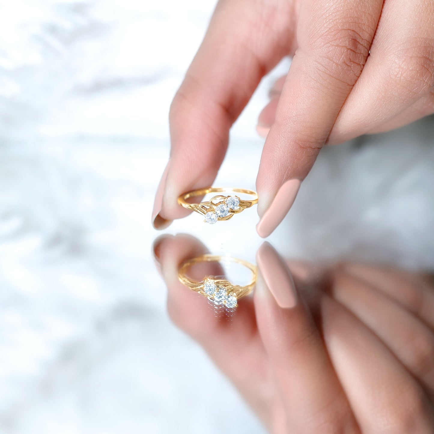 Certified Lab Grown Diamond Three Stone Proposal Ring