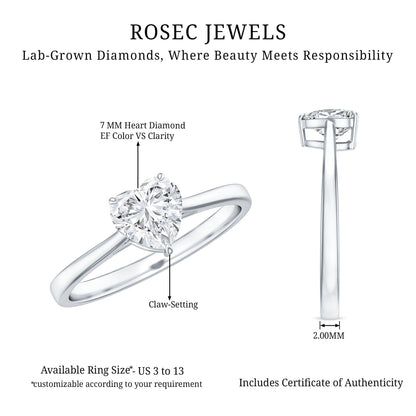 1 Carat Diamond Heart Ring For Women
