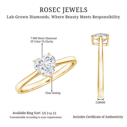1 Carat Diamond Heart Ring For Women
