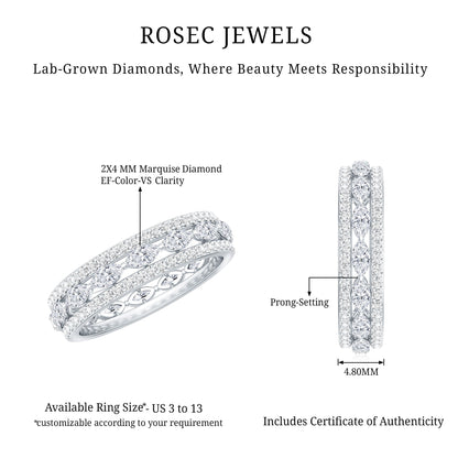Certified Lab Grown Diamond Designer Wedding Band