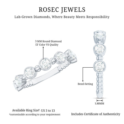 Bezel Set Lab Grown Diamond Wedding Anniversary Band