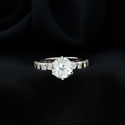 Certified Lab Diamond 8 mm Round Engagement Ring With 6 Prong