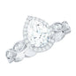 Lab Grown Diamond Teardrop Engagement Ring with Scalloped Shank