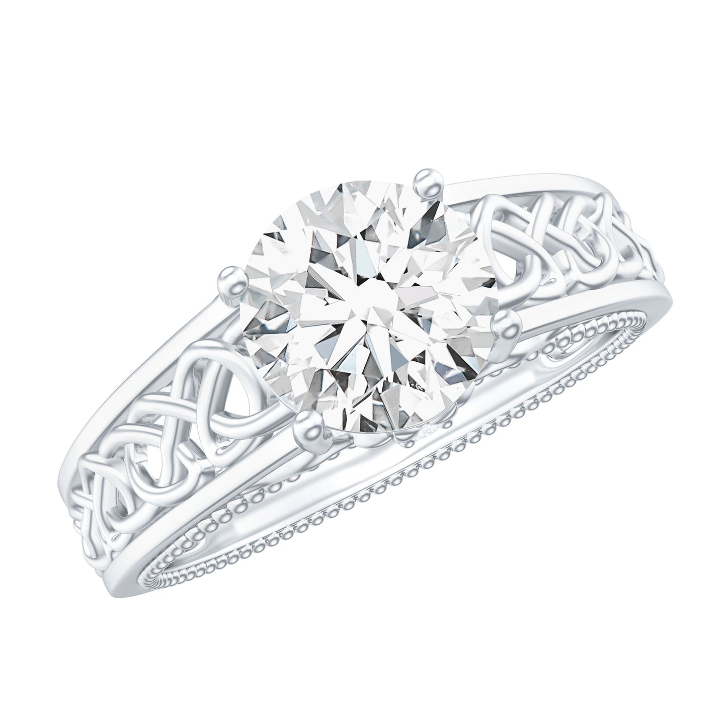 Certified 7 MM Lab Grown Diamond Celtic Design Engagement Ring